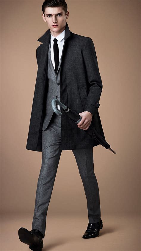 burberry gray coat|burberry black coats men.